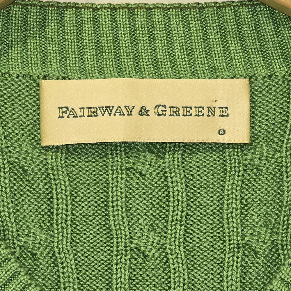 Fairway & Greene Green Cable Knit Sweater Vest